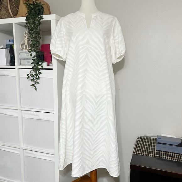 Lafayette 148 New York Ida Dress In Refined Italian Zebra Jacquard - Picture 3 of 12